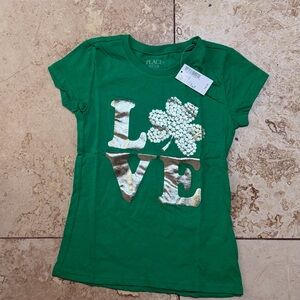 Place Green T-Shirt with Shamrock and Love Design